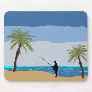 Alfombrilla De Ratón Mousepad pescador de playa
