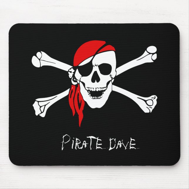 Alfombrilla De Ratón Mousepad pirata personalizado y crossbone (Frente)