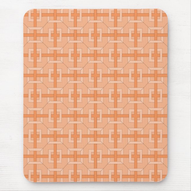 Alfombrilla De Ratón Mousepad - plazas entrelazadas en Naranja (Frente)