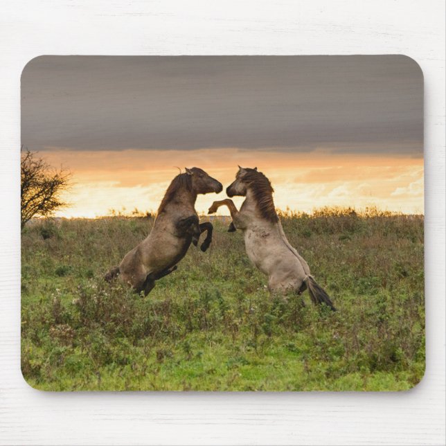 Alfombrilla De Ratón Mousepad Prancing de los caballos salvajes (Frente)