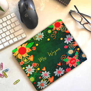 Alfombrilla De Ratón Mousepad, profesor verde personalizado de la flora