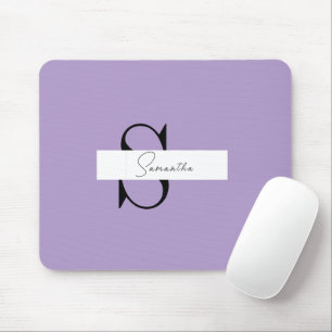 Alfombrilla De Ratón Mousepad púrpura personalizado con nombre y inicia