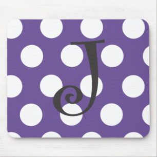 Alfombrilla De Ratón Mousepad púrpura punteado "J "