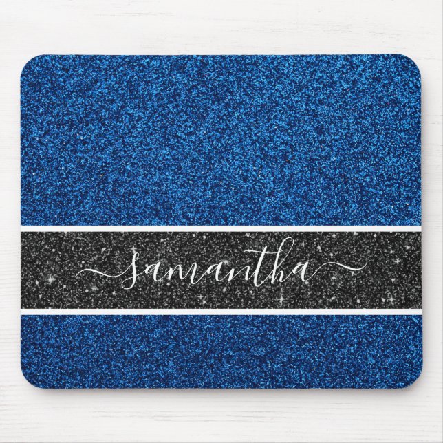Alfombrilla De Ratón Mousepad, Purpurina azul (Frente)