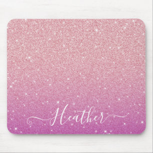 Alfombrilla De Ratón Mousepad, Purpurina rosado Girly