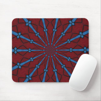 Alfombrilla De Ratón Mousepad radial de vidrio rojo y azul manchado