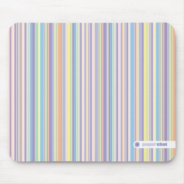 Alfombrilla De Ratón Mousepad rayado en colores pastel (Frente)