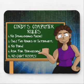 Alfombrilla De Ratón Mousepad: Reglas del ordenador de Cindy