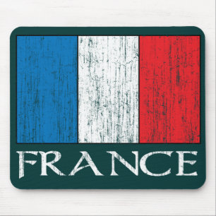 Alfombrilla De Ratón Mousepad retro de la bandera de Francia