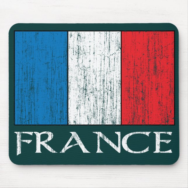 Alfombrilla De Ratón Mousepad retro de la bandera de Francia (Frente)