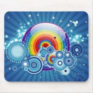 Alfombrilla De Ratón Mousepad retro del arco iris