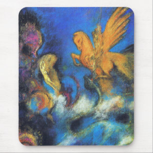 Alfombrilla De Ratón Mousepad: Roger & Angelica 2 de Odilon Redon