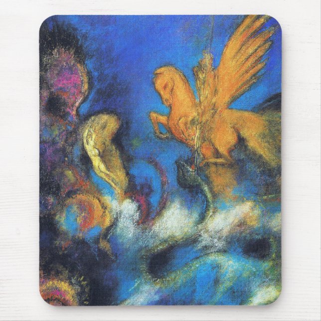 Alfombrilla De Ratón Mousepad: Roger & Angelica 2 de Odilon Redon (Frente)