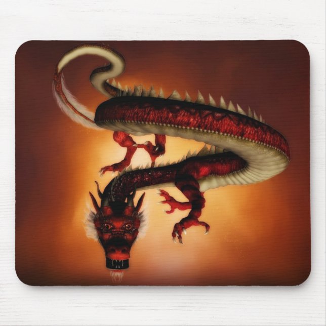 Alfombrilla De Ratón Mousepad rojo del dragón (Frente)