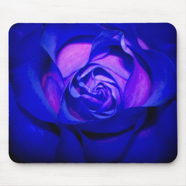 Alfombrilla De Ratón Mousepad Rosa de rubor azul (Frente)