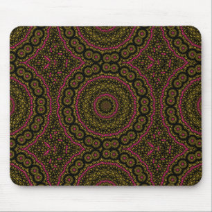 Alfombrilla De Ratón Mousepad rosa dorado y Kaleidscope negro