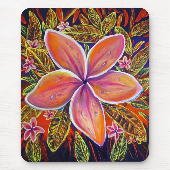 Alfombrilla De Ratón Mousepad rosado del Plumeria de CBjork (Frente)