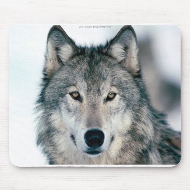 Alfombrilla De Ratón Mousepad solitario del lobo gris (Frente)