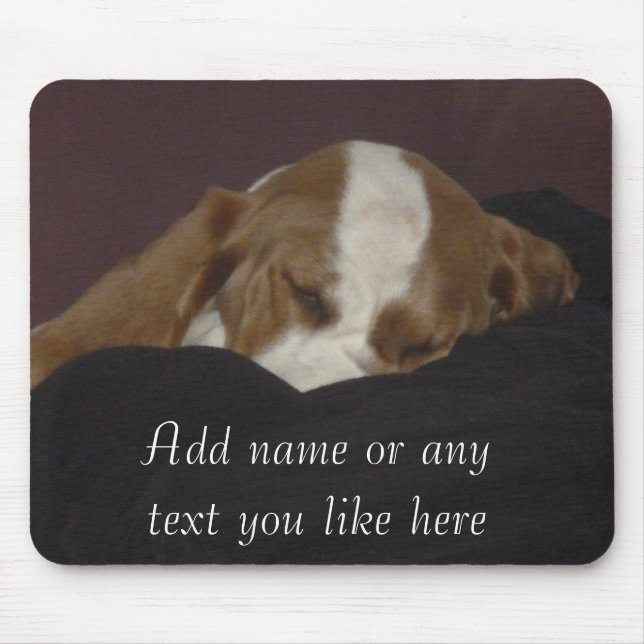 Alfombrilla De Ratón Mousepad soñoliento del perrito del perro (Frente)