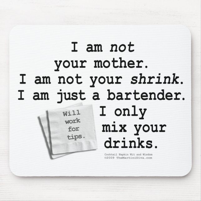 Alfombrilla De Ratón Mousepad - SOY UN BARTENDER (Frente)