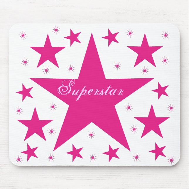 Alfombrilla De Ratón Mousepad superestrella, rosa (Frente)