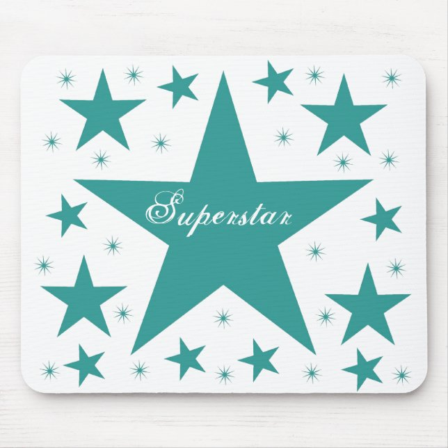 Alfombrilla De Ratón Mousepad superestrella, Verde azulado (Frente)