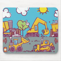Mousepad temático de construcción para niños