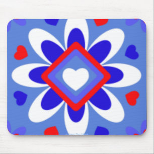 ALFOMBRILLA DE RATÓN MOUSEPAD TEMÁTICO PATRIOTA - FLORES DE CORAZÓN DE