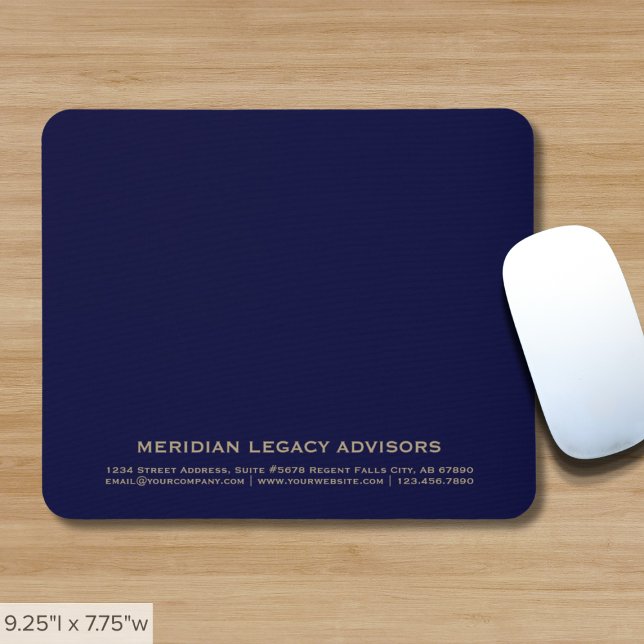 Alfombrilla De Ratón Mousepad tipográfico simple azul y dorado (Subido por el creador)