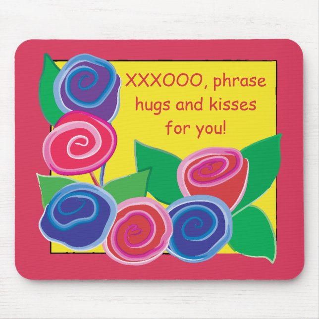 Alfombrilla De Ratón Mousepad "Toon/Abrazos y besos" (Frente)