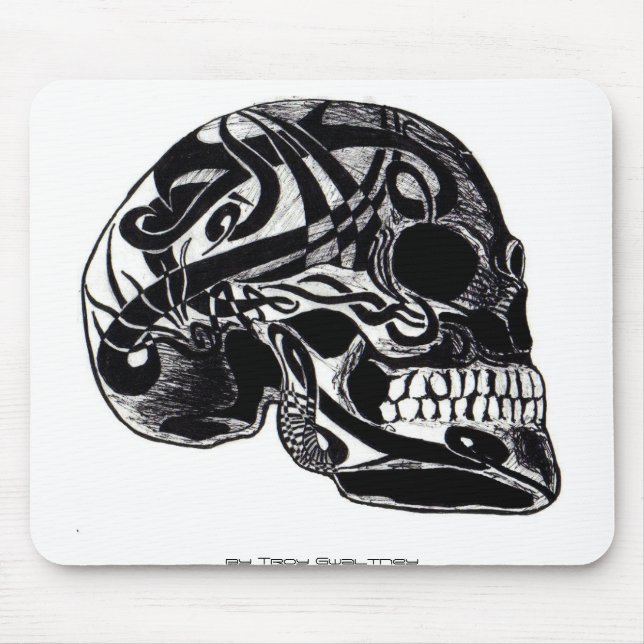 Alfombrilla De Ratón Mousepad tribal del cráneo 3 (Frente)