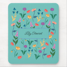 Alfombrilla De Ratón Mousepad Turquesa de Flor Silvestre Personalizado