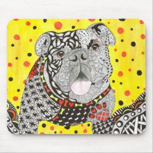 Alfombrilla De Ratón Mousepad, un Bulldog inglés agradable y colorido