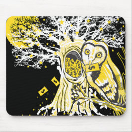 Alfombrilla De Ratón Mousepad – Urban Tree Owl & Wealth Surreal Pop-Art