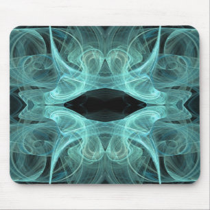 Alfombrilla De Ratón Mousepad verde azulado y negro fractal