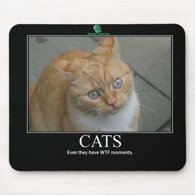 Alfombrilla De Ratón Mousepad VERDE de los GATOS de las PRODUCCIONES (Frente)
