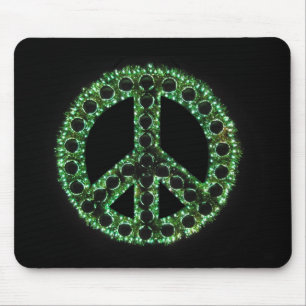 Alfombrilla De Ratón mousepad verde del signo de la paz