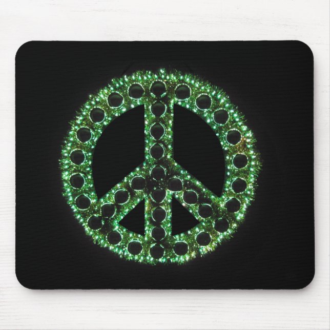 Alfombrilla De Ratón mousepad verde del signo de la paz (Frente)