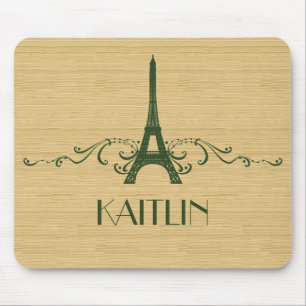 Alfombrilla De Ratón Mousepad verde francés floreciente