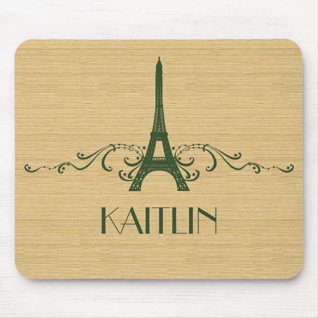 Alfombrilla De Ratón Mousepad verde francés floreciente (Frente)