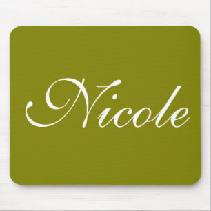 Alfombrilla De Ratón Mousepad verde oliva, nombre personalizado