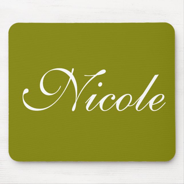 Alfombrilla De Ratón Mousepad verde oliva, nombre personalizado (Frente)