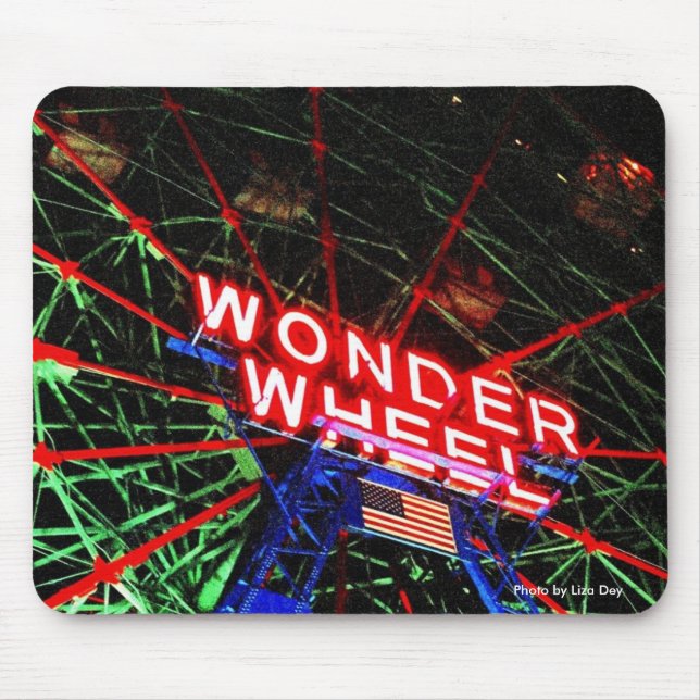 Alfombrilla De Ratón Mousepad "Wonder Wheel Neon" (Frente)