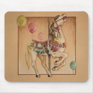 Alfombrilla De Ratón Mousepads - Feliz carrusel de caballos