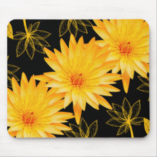 Alfombrilla De Ratón Mousepads negros y amarillos elegantes de los