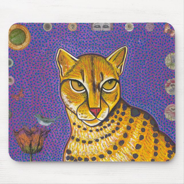 Alfombrilla De Ratón Mousepti de gato dorado africano (Frente)
