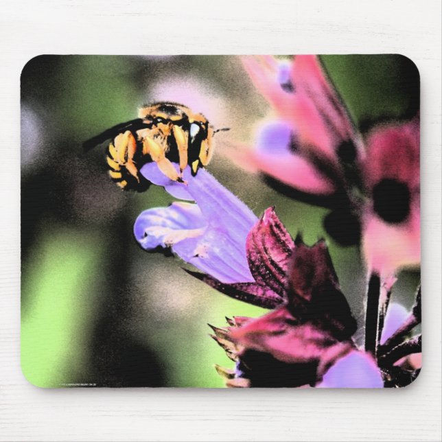 Alfombrilla De Ratón mpcnm de abeja y flor (Frente)