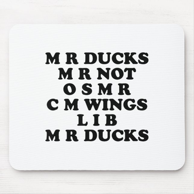 Alfombrilla De Ratón Mr M R Ducks T, Funny Duck Lover, Waterfowl Quote  (Frente)