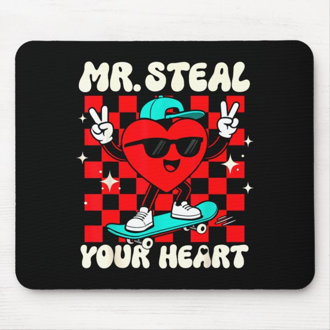 Alfombrilla De Ratón Mr Steal Your Heart For Boys Toddlers Valentine's  (Frente)