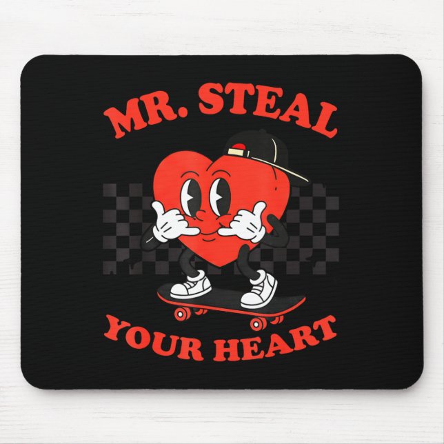 Alfombrilla De Ratón Mr Steal Your Heart For Boys Toddlers Valentine's  (Frente)